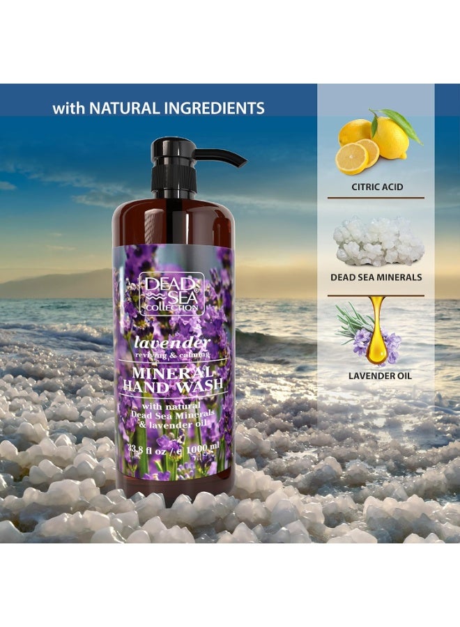 Dead Sea Collection Hand Soap Pump Lavender - Moisturizing Hand Wash Liquid with Dead Sea Minerals and Lavender Oil, Reviving, Calming - Pack of 2 (33.8 Fl Oz Each) - 67.6 Fl Oz Total - Image 4